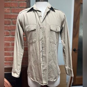 Long sleeve collared button down vintage military shirt